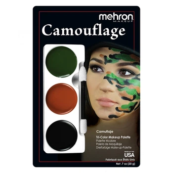 MEHRON Набір кремового гриму для образу "Камуфляж" Tri-Color Makeup Palette (Camouflage), 6 oz., 17 г