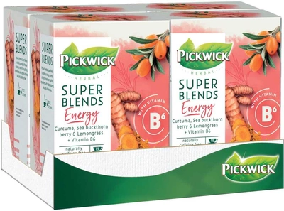 Упаковка чаю трав'яного Pickwick Super Blends Energy (Енергія) 4 шт х 15 пакетиків (8711000484289)