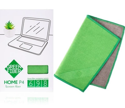 Cалфетка GreenWay Green Fiber HOME Р4, Файбер для экранов, серо-зеленый (08068)