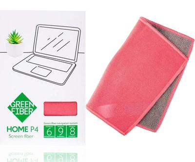 Cалфетка GreenWay Green Fiber HOME Р4, Файбер для экранов, серо-коралловый (08069)
