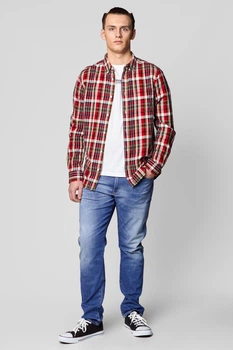 Рубашка Wrangler 1 Pocket Button Down Shirt Slim Fit (W5883NWWN) Красный, черный S-00