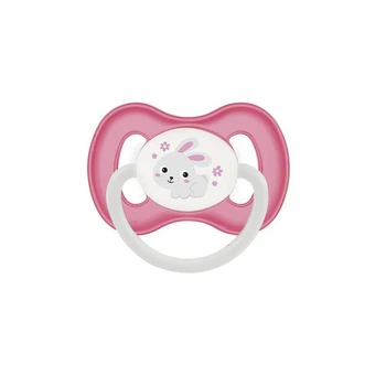 Пустышка силиконовая симметричная Bunny & Company Розовая Canpol babies 0-6 мес (5901691811690)