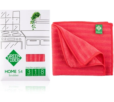 Салфетка GreenWay Green Fiber HOME S4, Скрабер Твист, коралловый (08034)
