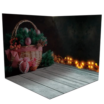 Новогодний угловой фотофон, виниловый 160x160см, Frontlit 450 г/м2 №58518