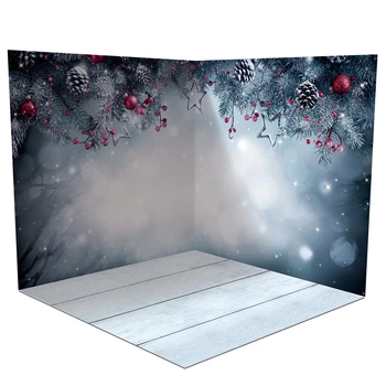 Новогодний угловой фотофон, виниловый 160x160см, Frontlit 450 г/м2 №58509