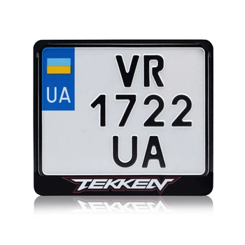 Рамка для мотоциклетного номеру Tekken white-red 174х220мм чорна (VH-ABS1722TK2WRL)