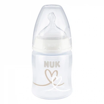 Бутылочка для кормления Nuk First Choice Plus Сердца 150 мл Бежевая (3952402)