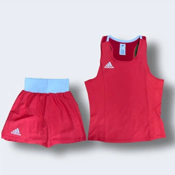Женская форма для занятий боксом Olympic Woman шорты-юбка + майка ADIDAS ADIAIBA20TW красная L