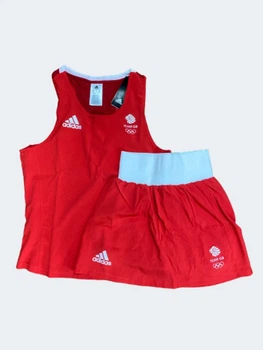 Жіноча форма для занять боксом Olympic Woman GBR шорти-спідниця+майка ADIDAS ADIAIBA20TW червона L