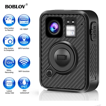 Нагрудный видеорегистратор BOBLOV F1 со встроенным Wi Fi и GPS