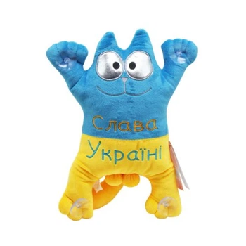 Мягкая игрушка Кот Саймон на присосках Копиця 30x15x7 см Разноцветная