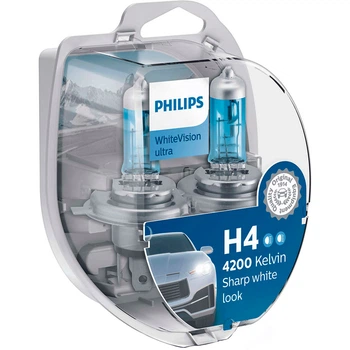 Галогенні лампи Philips H4 WhiteVision Ultra 12342WVUSM 60/55W P43t