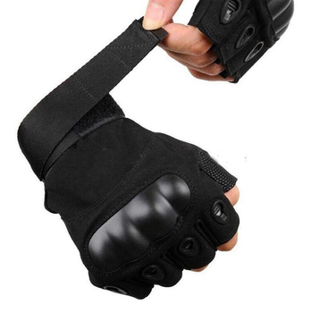 Тактические беспалые перчатки черные