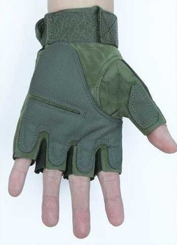 Перчатки тактические без пальцев (705156378) Зеленый M