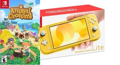 Игровая консоль Nintendo Switch Lite Yellow Bundle (игра Animal Crossing)