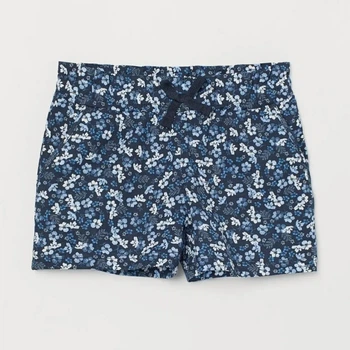 Шорты для девочки синие в цветочный принт H&M 122-128см (40004657)