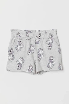 Шорты для девочки серого цвета в принт пони H&M 92см (40004649)