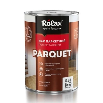 Лак паркетный полиуретановый Rolax Parquet глянцевый 0.8 л