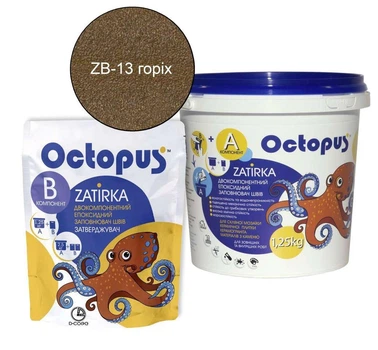 Двухкомпонентная эпоксидная затирка, ТМ "OCTOPUS", цвет орех 1,25 кг.