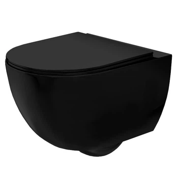 Підвісний унітаз REA CARLO MINI RIMLESS FLAT BLACK MATT (REA-C8489)