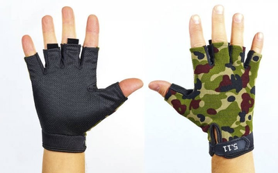Перчатки тактические с открытыми пальцами 5.11 Камуфляж зеленый
