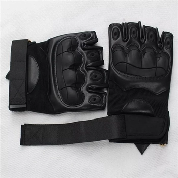 Тактичні рукавички військові штурмові без пальців захист пластикові вставки на кісточках (50312-Нів) Розмір XL
