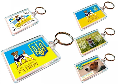Брелоки для ключів акрилові з кільцем Apriori 5 шт, Пес Патрон,собака Джек-Рассел-тер'єр, Україна,прапор України, 28 вид