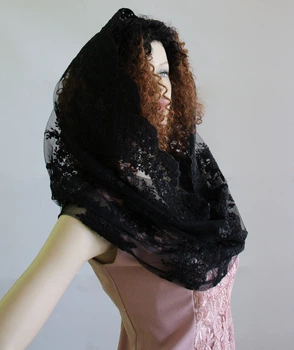 Нарядный снуд в церковь Lady Solomia 60х110см черный RC15