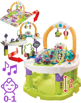 Игровой центр прыгунки Evenflo ExerSaucer Triple Fun Plus World Explorer со Звуковыми эффектами для малышей от 0 до 24 месяцов