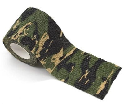 Маскировочная (защитная)лента тактическая камуфляжная для охоты/оружие (616130172-1) Черно-Зеленая
