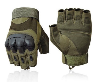 Тактические перчатки без пальцев с карбоновими вставками розмер XL