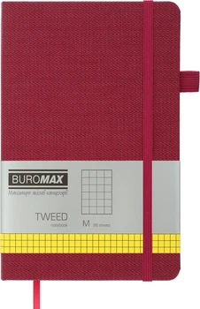 Записная книга Buromax Tweed 125x195 мм 96 листов в клетку обложка из искусственной кожи Бордовая (BM.291163-13)