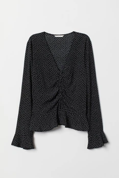 Блуза H&M 36 чорний горох 7311218