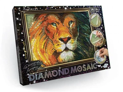 Алмазна мозаїка Diamond mosaic Тварини. Лев, 20х30см, Danko Toys (DM-03-03)