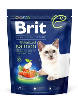 Сухой корм Brit Premium by Nature Cat Sterilized Salmon для стерилизованных котов с лососем и индейкой 1.5 кг