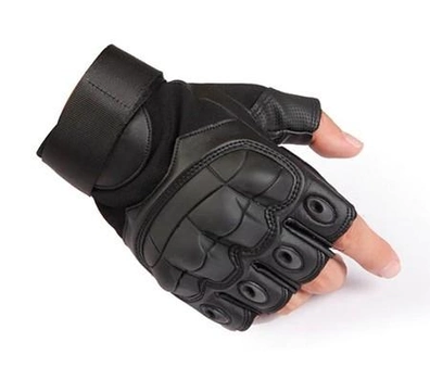 Тактичні рукавички безпалі (велоперчатки, мотоперчатки) чорні Maco Gear P10