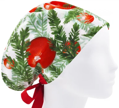 Медицинская шапочка женская HeadwearUniverse универсальная принт новогодние шары