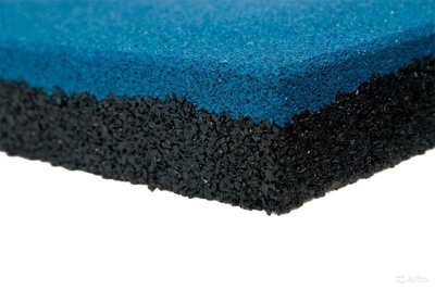 Резиновая плитка 500х500х20 мм (синяя) PuzzleGym