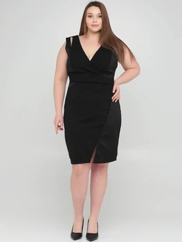 Кэжуал платье футляр, на запах, однотонное Lipsy JD04610 4XL (502774XL) Черный