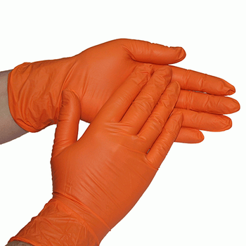 Перчатки нитриловые Color Style Orange оранжевые 100шт XS