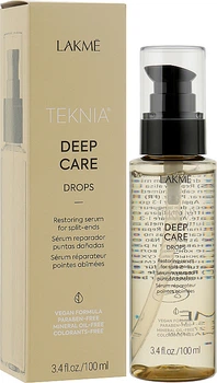 Відновлююча сироватка для кінчиків волосся Lakme Teknia Deep Care Drops 100 мл (8429421447430)