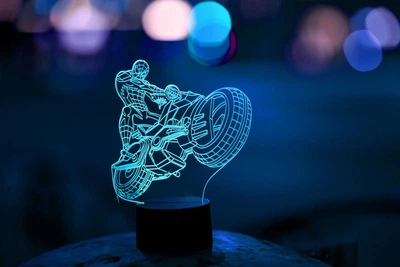 Сменная пластина для 3D светильников "Человек-паук на мотоцикле" 3DTOYSLAMP (НЕ НОЧНИК)