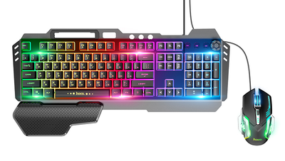Набор игровой (клавиатура+мышка) Hoco GM12 RGB с подсветкой Черный