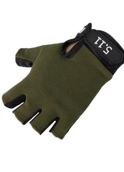 Тактичні рукавиці безпалі 5.11 тонкі XL Зелений