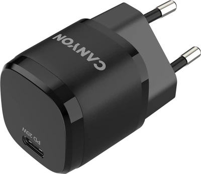 Мережевий зарядний пристрій Canyon USB-C PD Mini Wall Charger H-20 Black (CNE-CHA20B05)