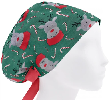 Медицинская шапочка женская HeadwearUniverse универсальная принт олени
