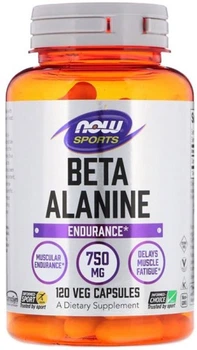 Бета-аланін Now Foods 750 мг 120 веганських капсул (733739020086)