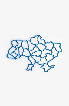 Картина "Карта України з межами областей" синій колір 50 см