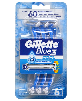 Станок для гоління Gillette Blue 3 COOL блістер 6 шт (7702018457281)