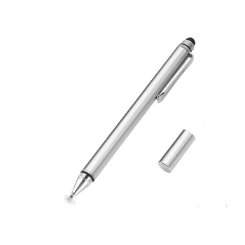 Cтилус Ankndo ёмкостный металлический двухсторонний для рисования Silver с держателем